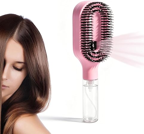 BananaHome 2-in-1 Detangler Hair Brush, With Built-In Mister Spray,